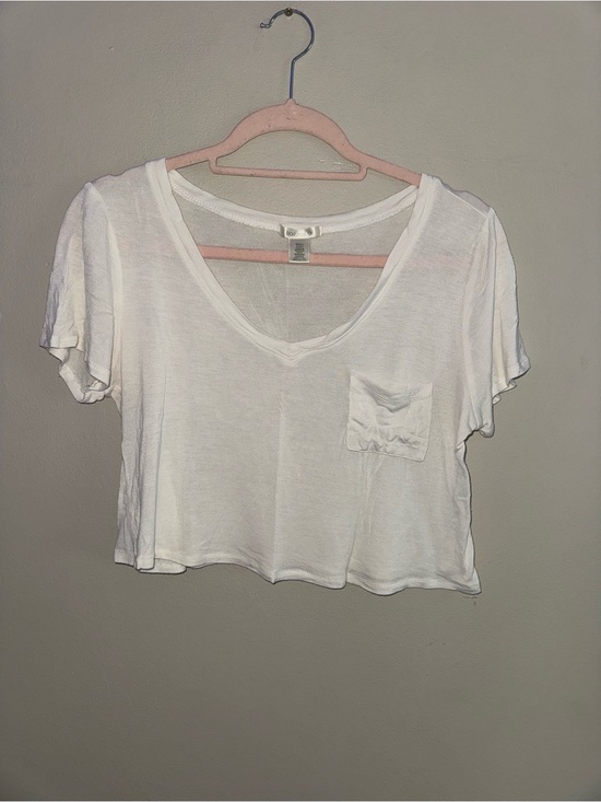 Bozzolo Tops - Bozzolo, white boxy crop top, size small